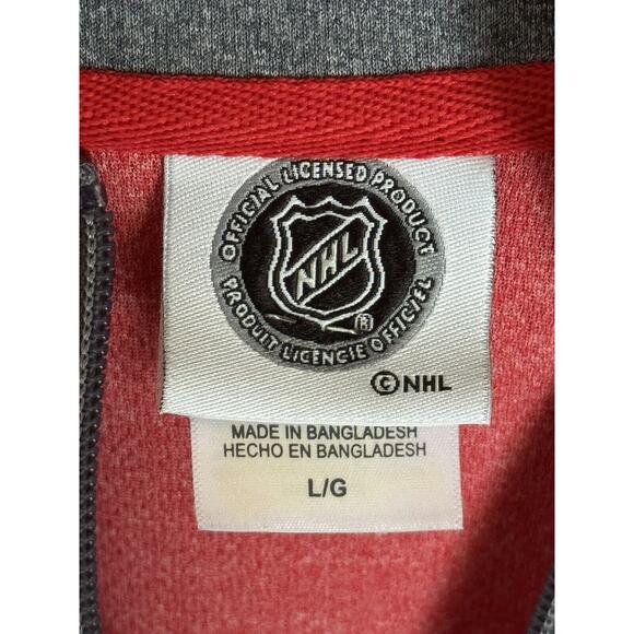 Detroit Red Wings Red Large 1/4 Zip Loose Fit Jacket Shirt NHL - Picture 2 of 3